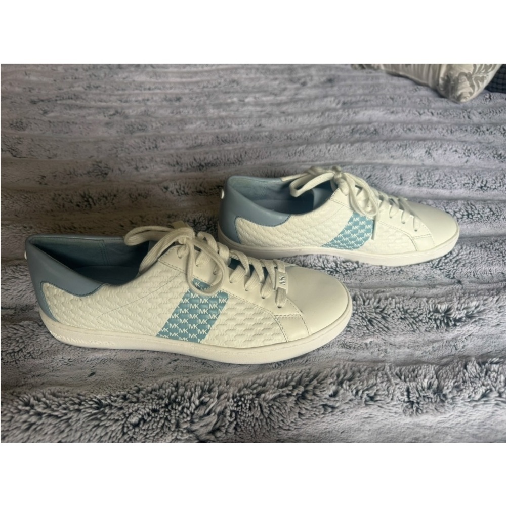 MICHAEL Michael Kors White and Blue Sneakers